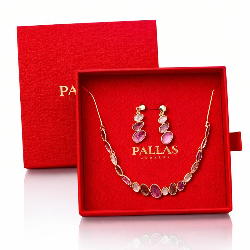 KC gold plated hand painted enamel earrings close-up