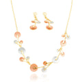 KC gold plated enamel necklace and earrings set for women