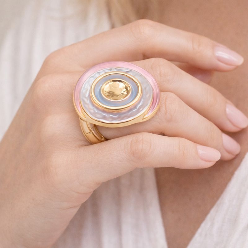 Artistic KC gold enamel ring fashion styling