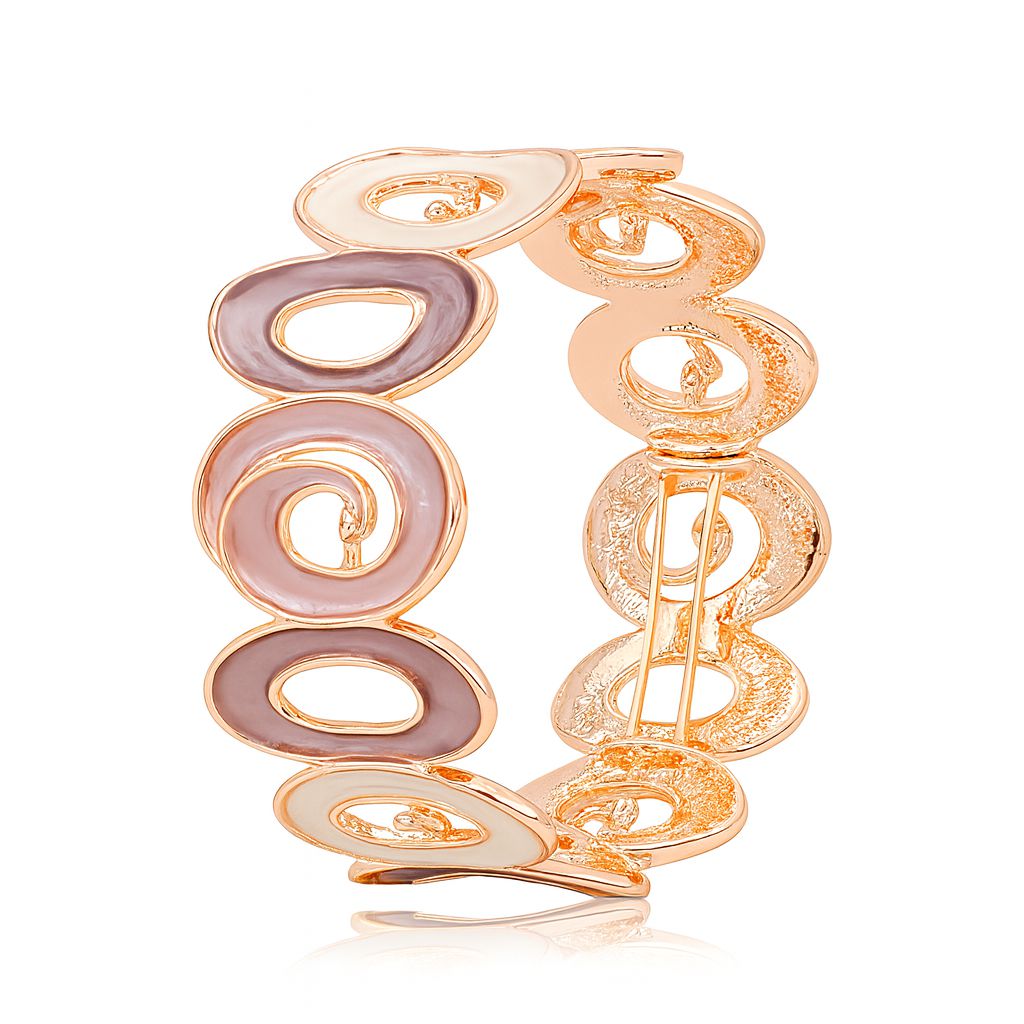KC gold plated swirl enamel bracelet for women