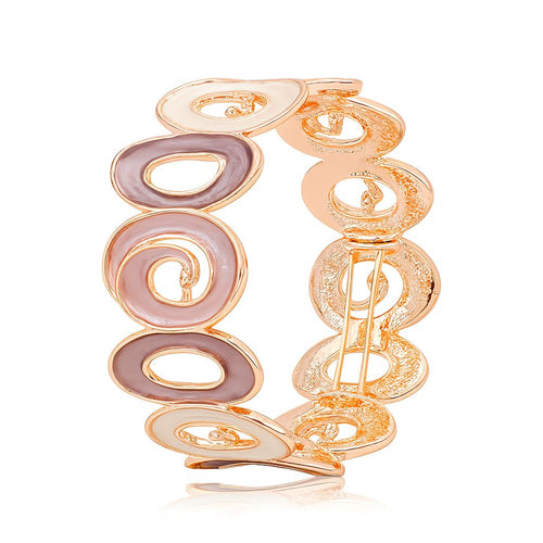 KC gold plated swirl enamel bracelet for women