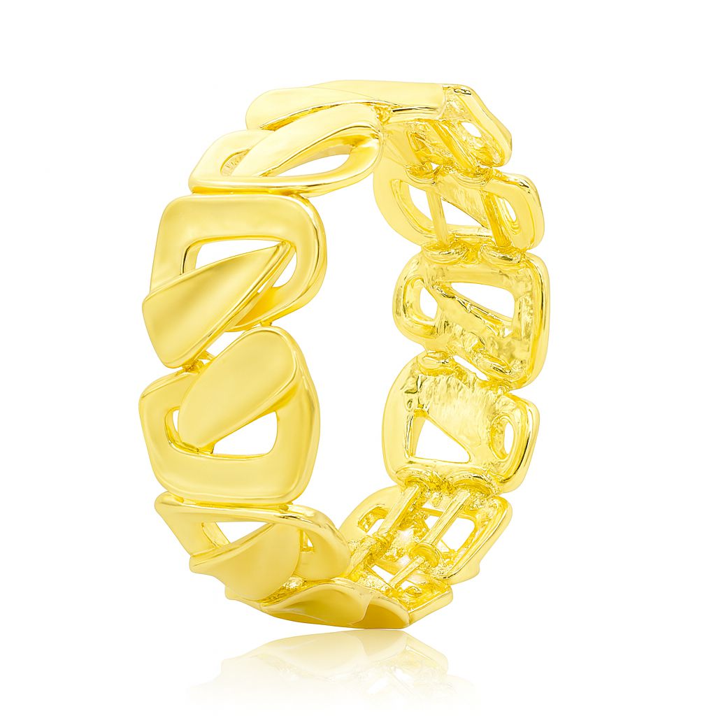 “KC gold geometric link bracelet front view for women”