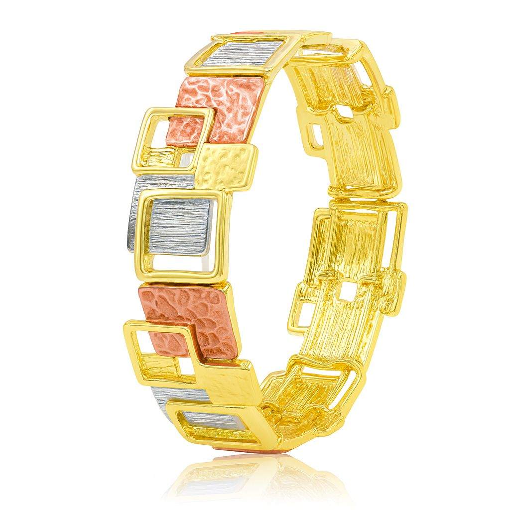 KC gold plated geometric square bracelet for women