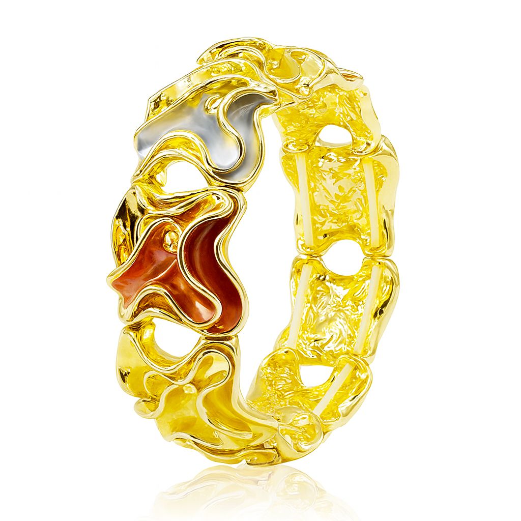 KC gold plated hand-painted abstract bracelet for women