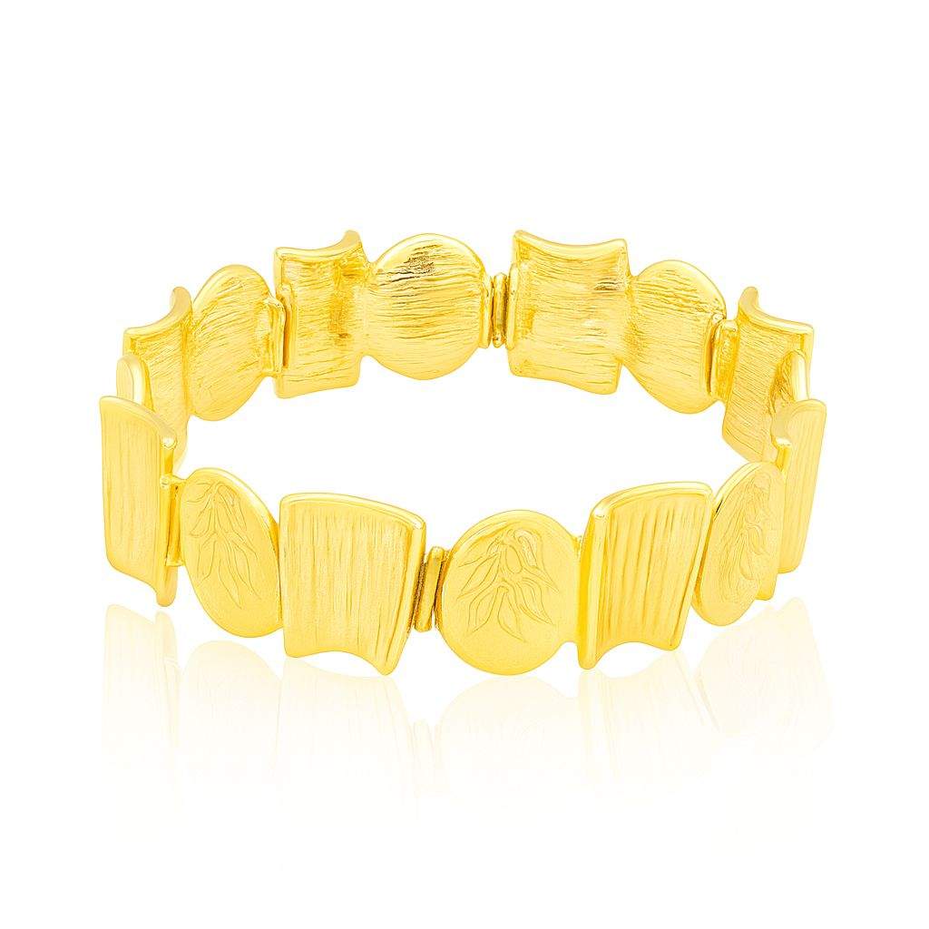 Hand-painted geometric gold bracelet for women