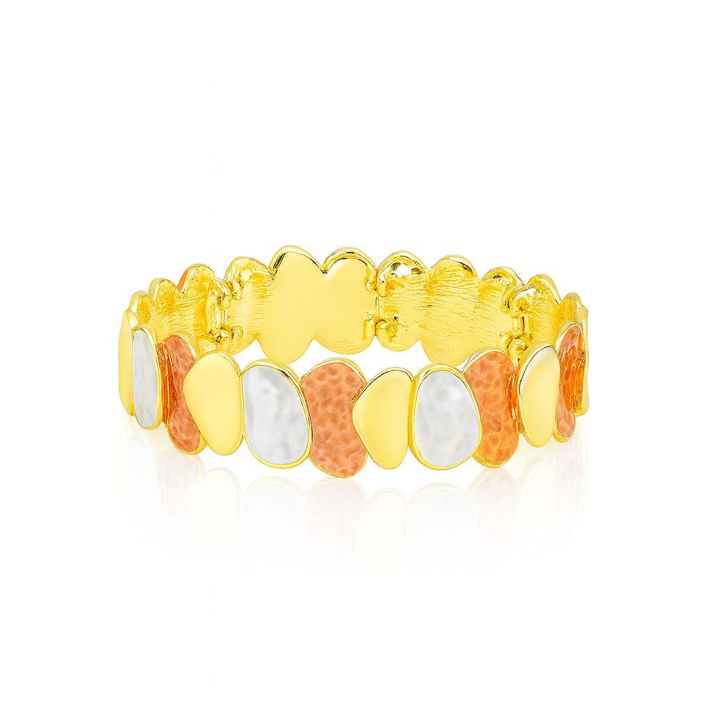 KC gold plated artistic alloy bangle with multi-color enamel