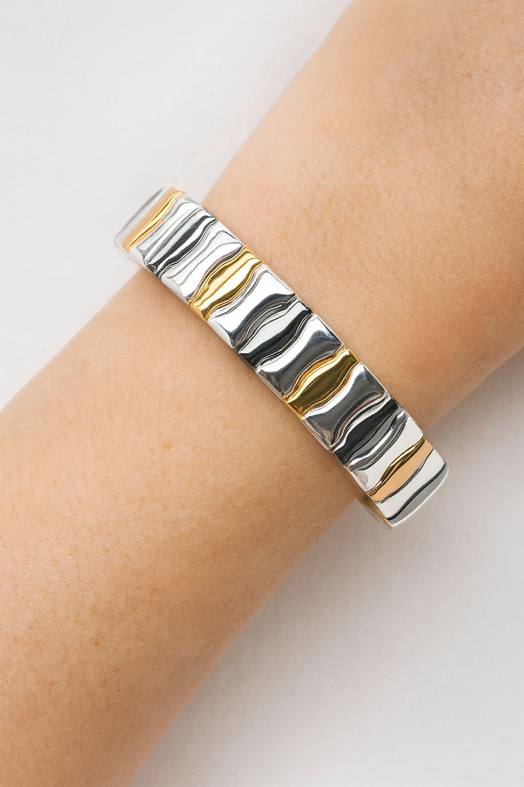 Hand-painted KC gold bracelet with soft pastel colors