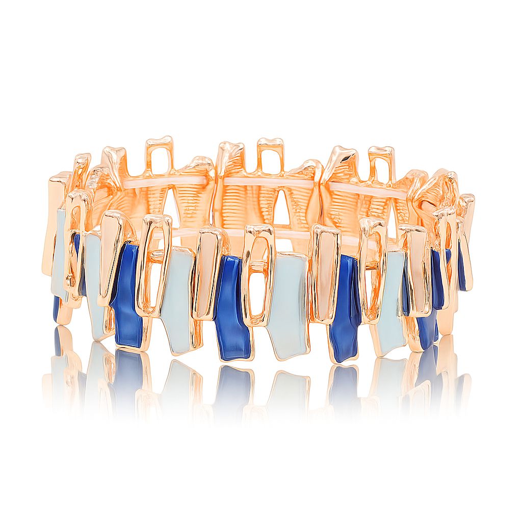 Side view of artistic abstract bracelet for women