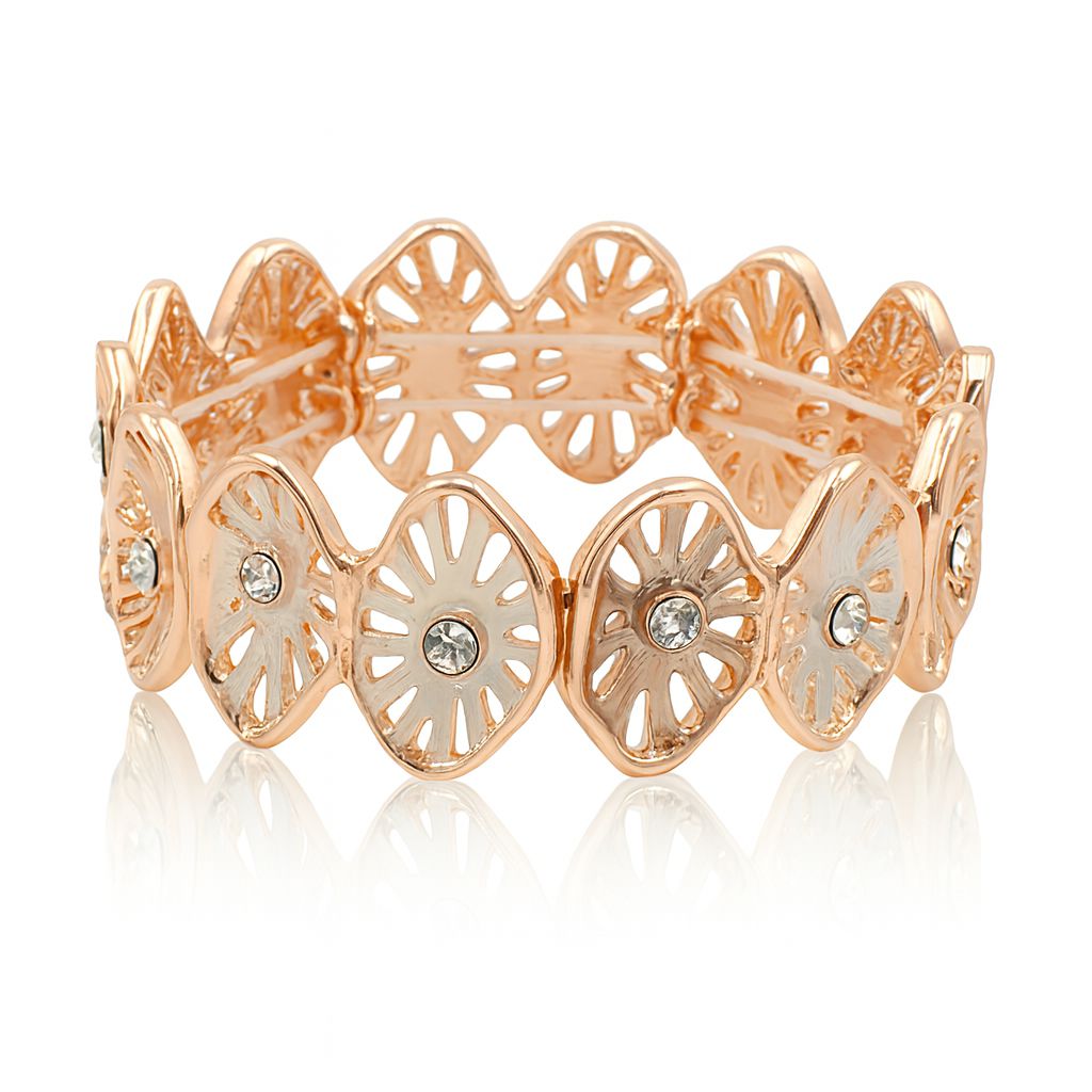 front view of KC gold hand-painted crystal bangle bracelet for women