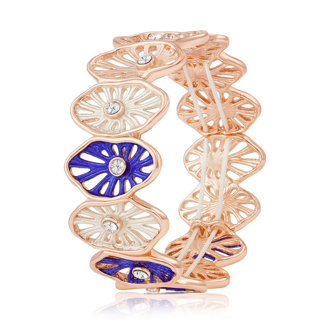 KC gold hand-painted enamel bangle bracelet for women – front view