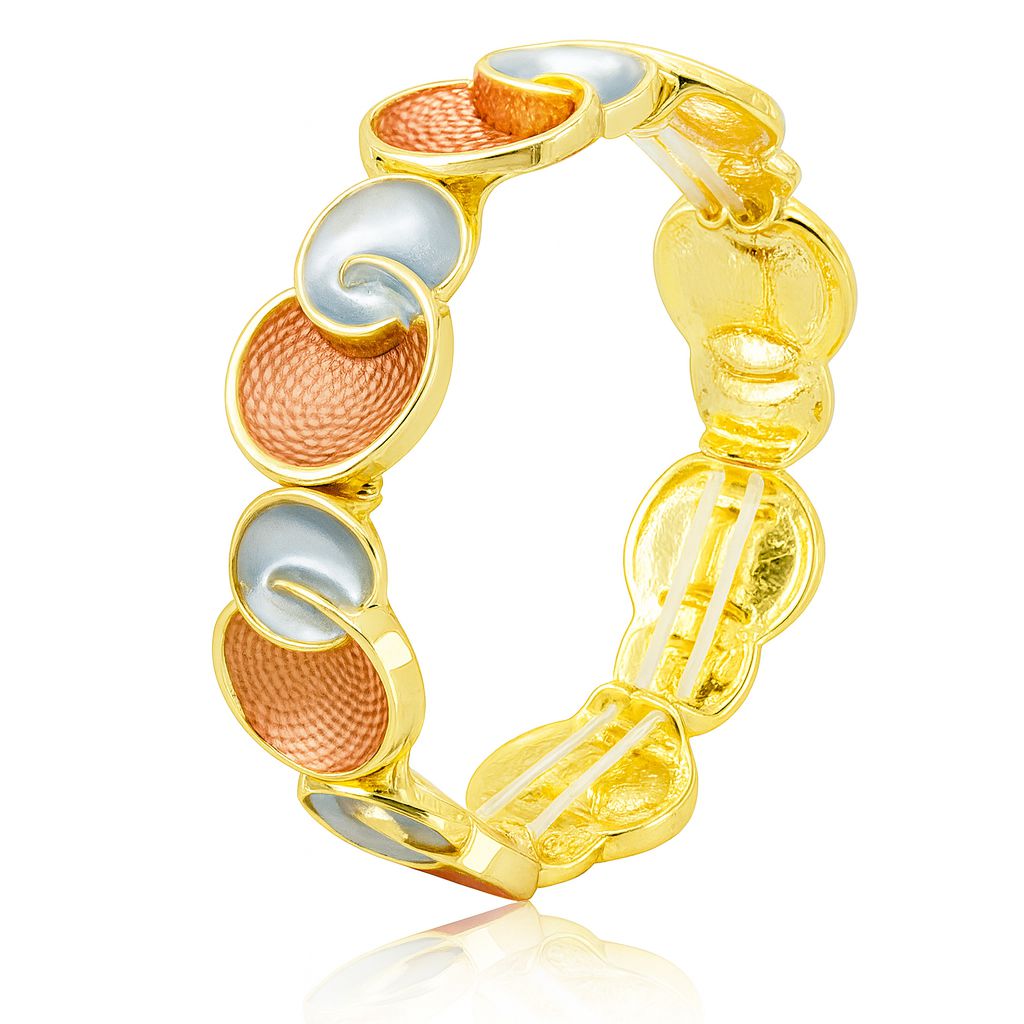 KC gold plated hand-painted enamel bracelet with modern artistic design