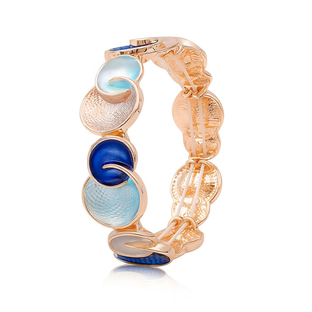 KC gold hand-painted enamel bracelet in multicolor for women