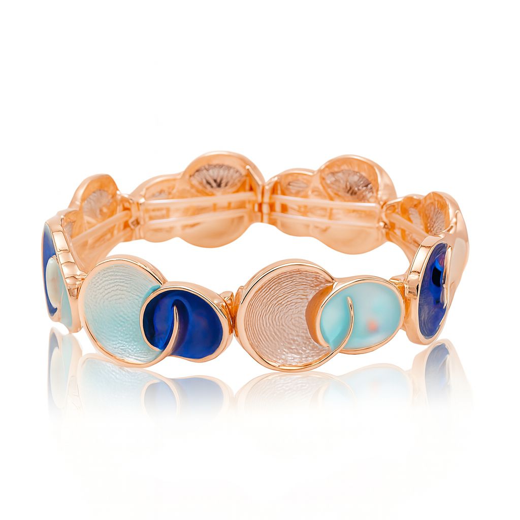 Colorful alloy fashion bracelet with artistic enamel details