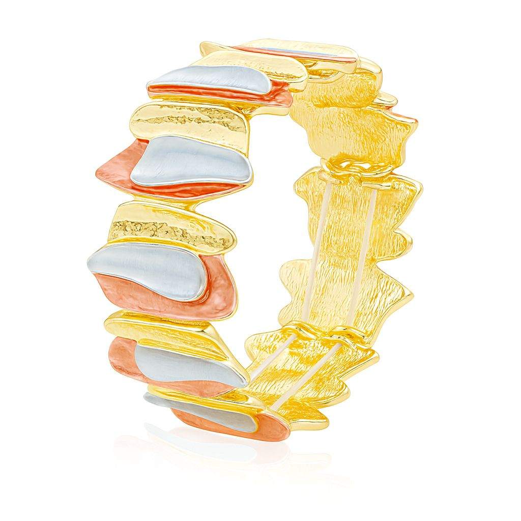 Hand-painted enamel gold-tone bracelet with KC gold plating