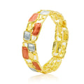 Hand-painted KC gold enamel bracelet with geometric shapes
