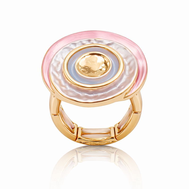 KC gold plated hand painted enamel statement ring