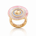KC gold plated hand painted enamel statement ring