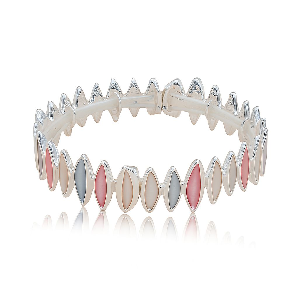 KC gold plated alloy bracelet with pastel marquise elements