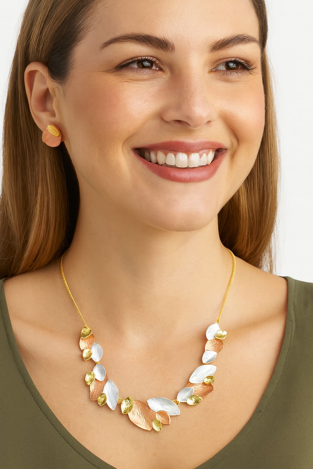 KC gold floral jewelry set for women