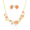 KC gold plated hand-painted necklace and earrings set for women