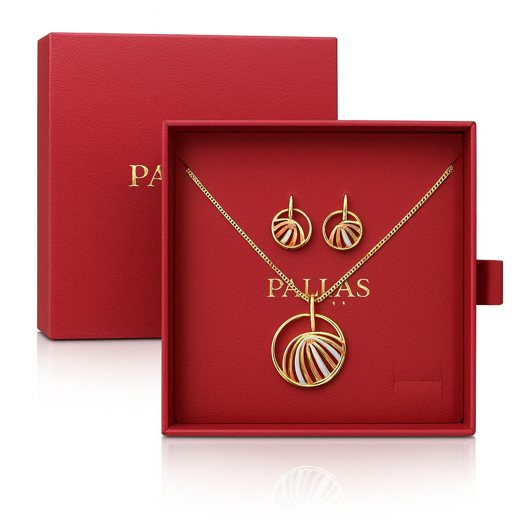 PALLAS Jewelry gift box with round pendant necklace set