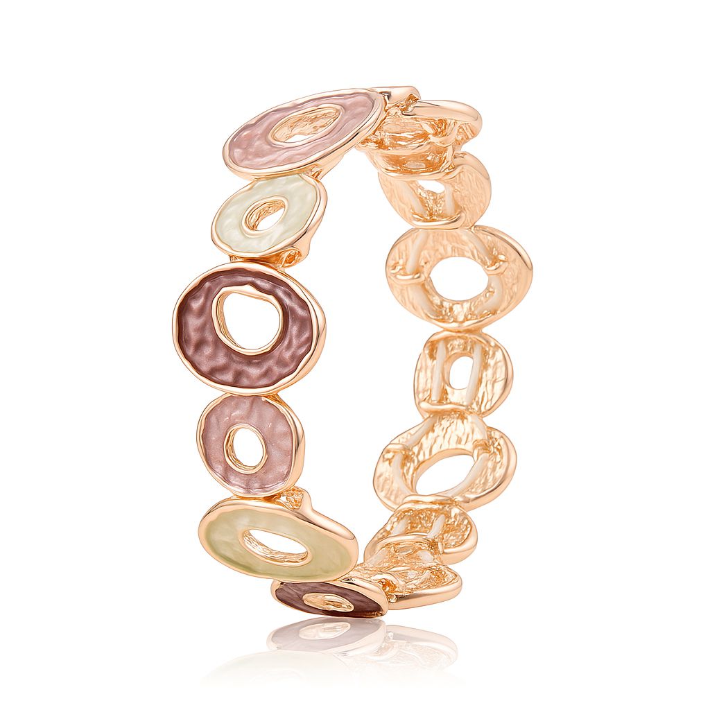 Hand-painted KC gold bracelet in blue and white enamel for women”