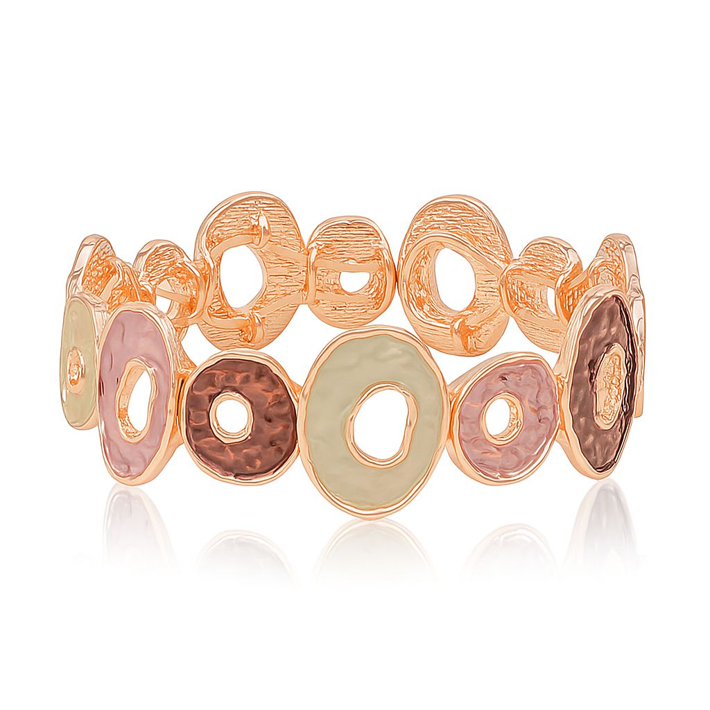 “KC gold-plated alloy bangle with artistic enamel circles