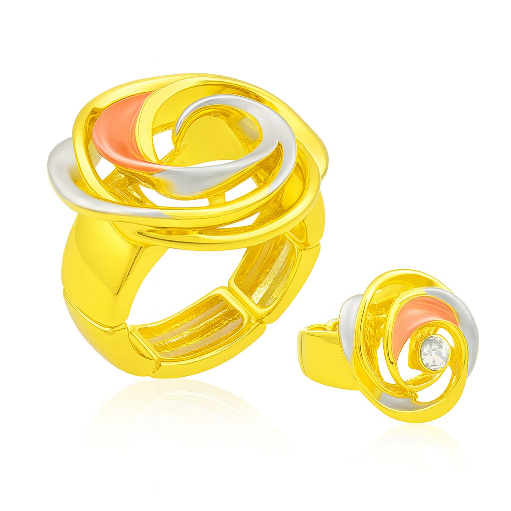Hand-painted KC gold swirl ring for women