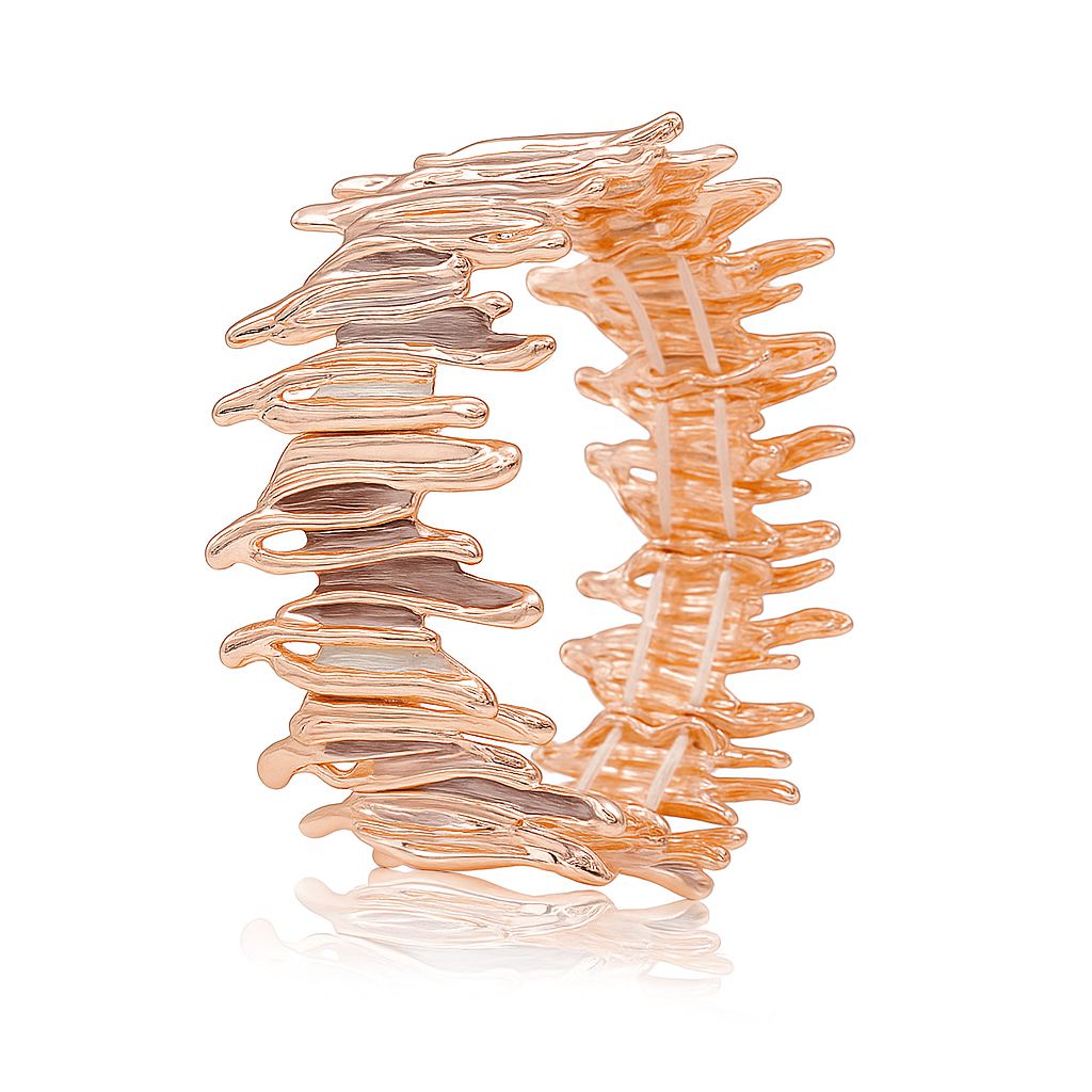 KC gold hand-painted abstract wave bracelet for women