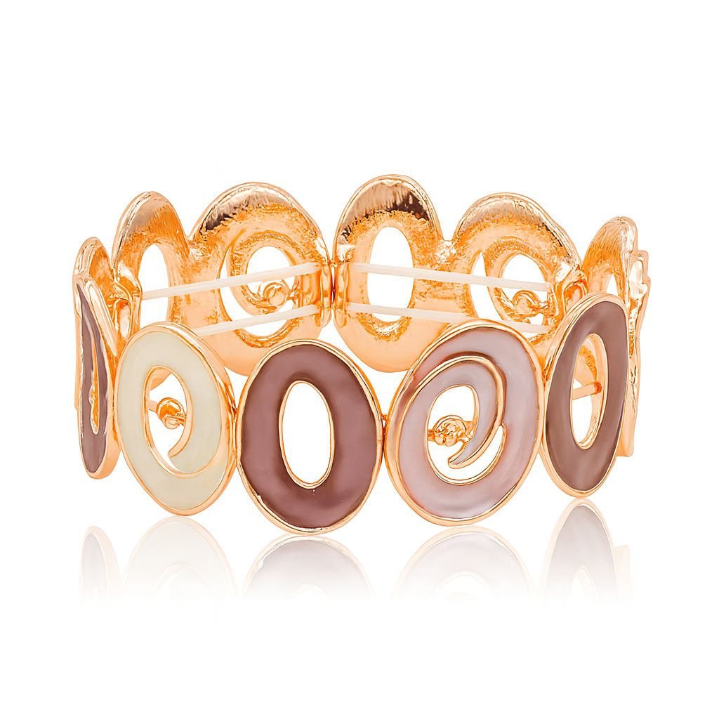 Hand-painted alloy bangle with modern oval design