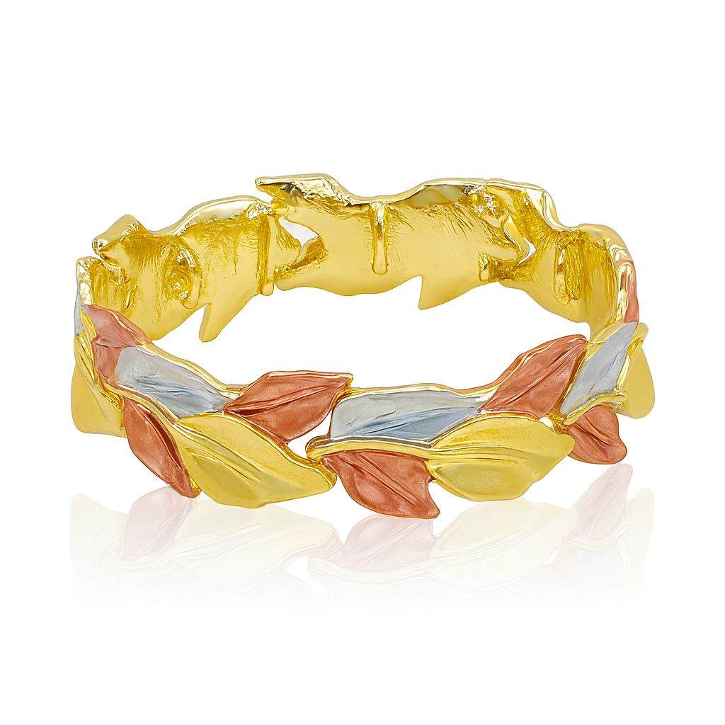 Side view of colorful leaf pattern bracelet for women