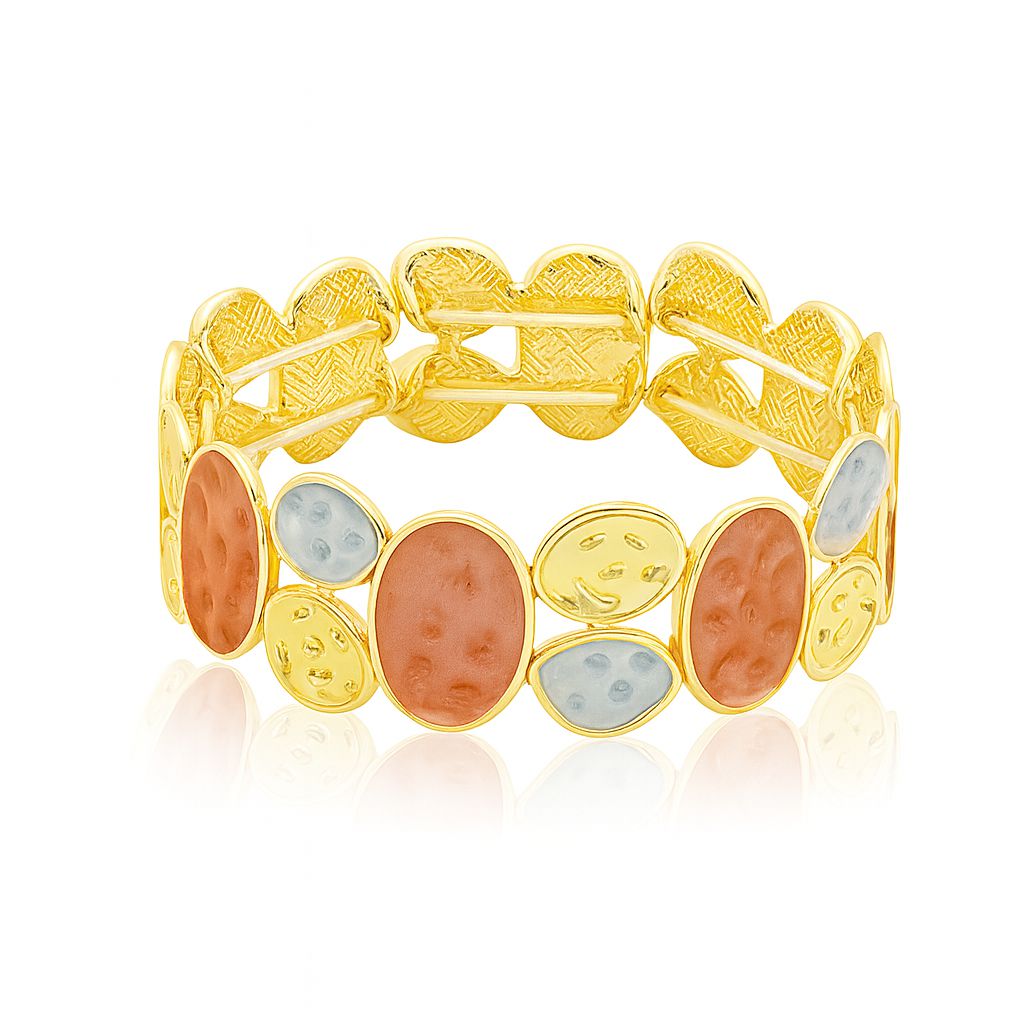 KC gold plated colorful oval bracelet – side angle
