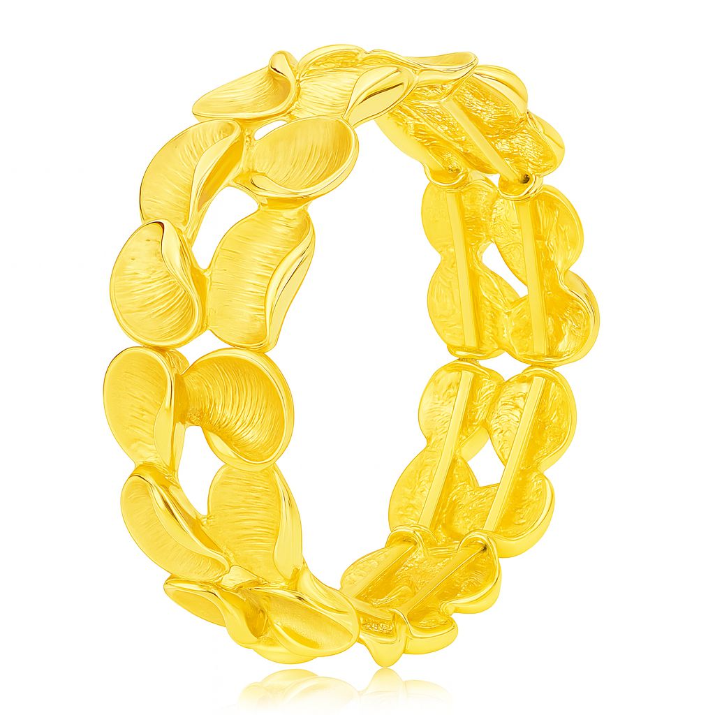 KC gold plated hand-painted petal bracelet for women – front view