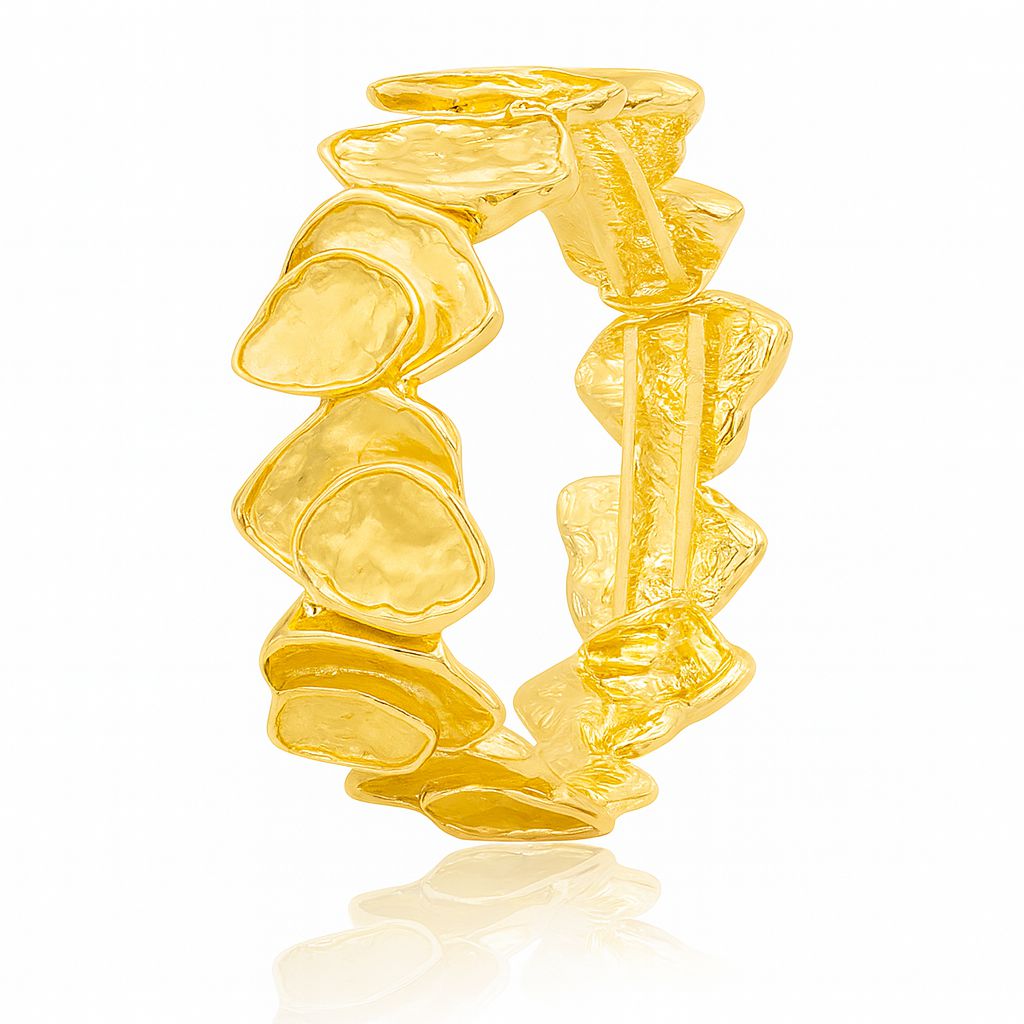 KC gold plated abstract bangle with hand-painted enamel for women