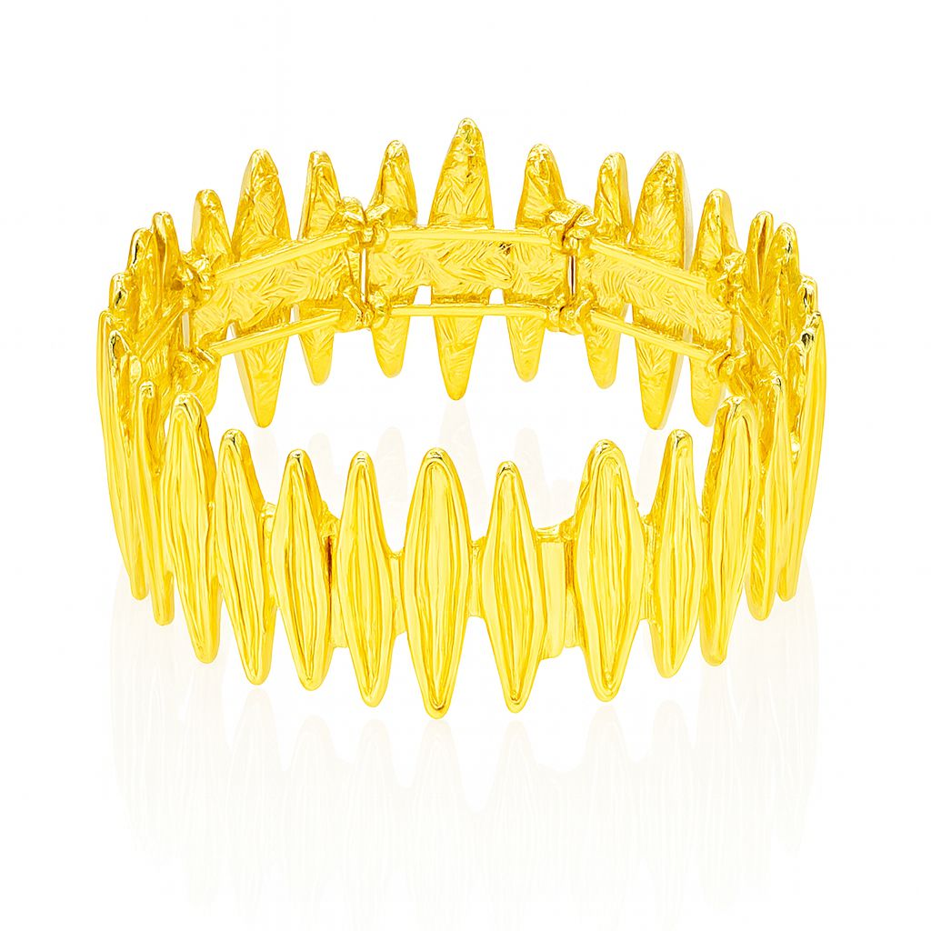 artistic gold bangle for women with handcrafted enamel accents”