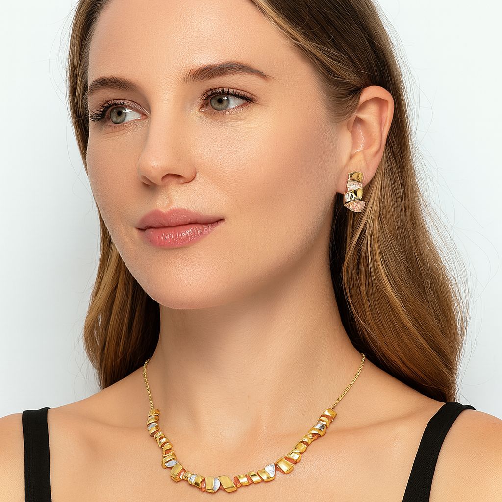 Artistic gold alloy jewelry set for women by Pallas