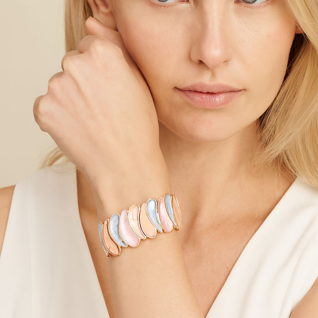 KC gold plated alloy bracelet with vibrant enamel colors