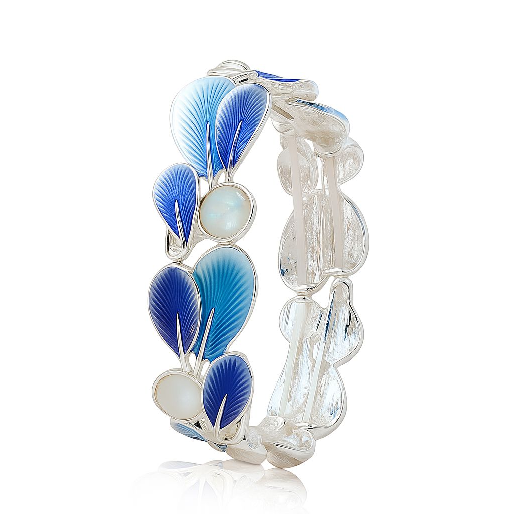 Hand-painted enamel bracelet set in KC gold plated alloy on white background