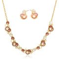 KC gold plated hand-painted enamel necklace and earrings set