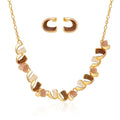 Hand painted enamel necklace set with KC gold plated alloy finish