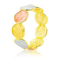 KC gold plated irregular gemstone bracelet with hand-painted enamel details for women