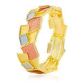 KC gold plated geometric multi-tone color block bracelet with irregular hand-painted links