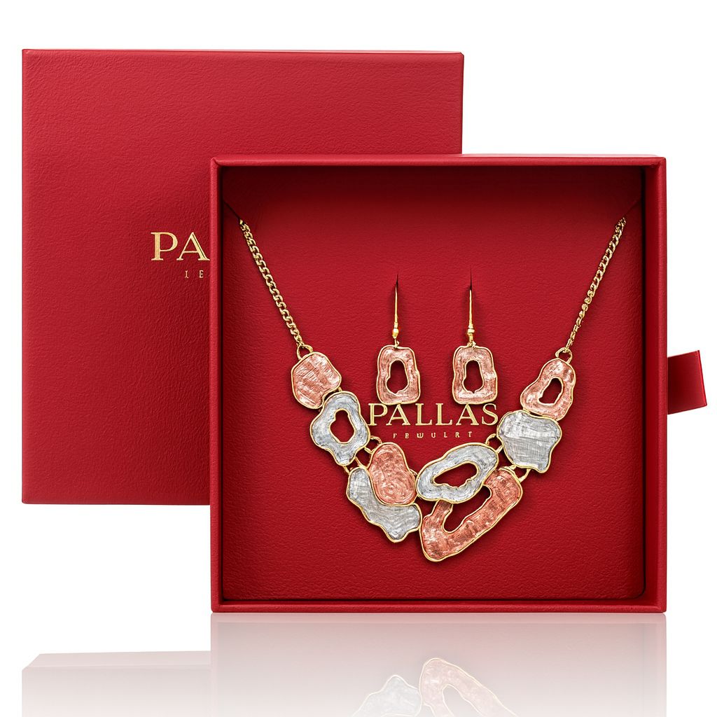 PALLAS Jewelry gift box with modern abstract necklace and earrings