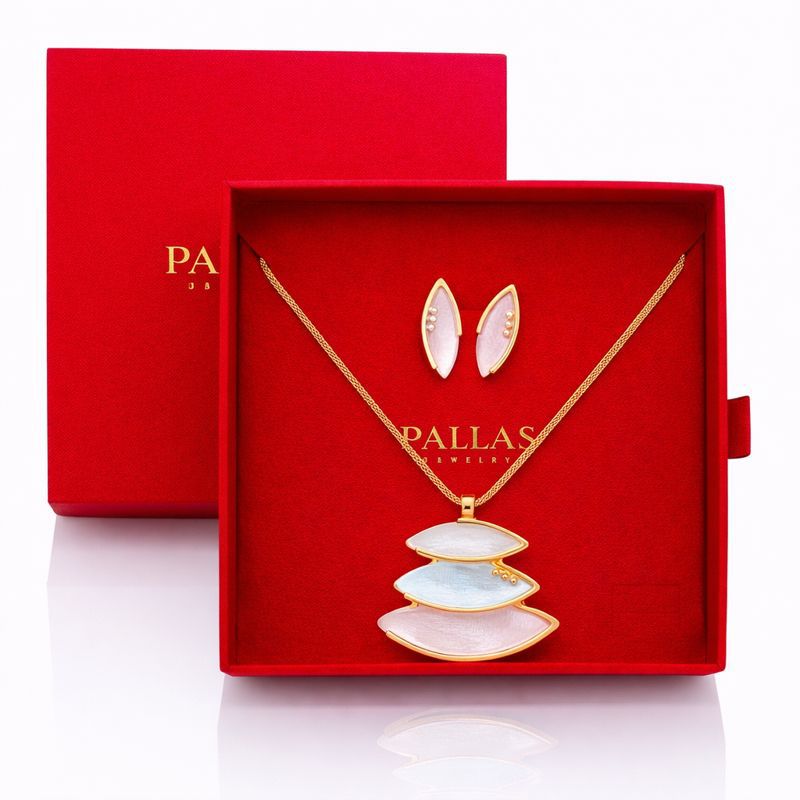 KC gold plated necklace with hand painted surface texture