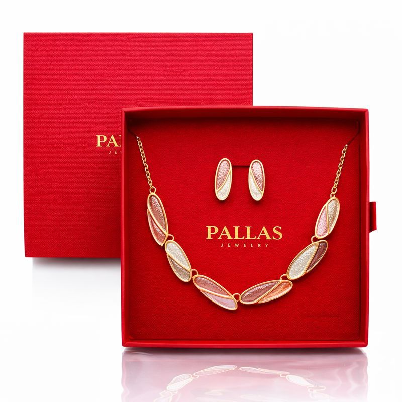 KC gold plated necklace and earrings set in luxury gift box