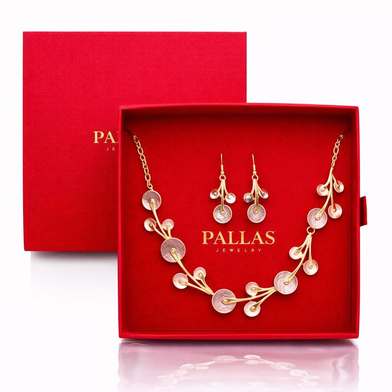 Hand-painted thin enamel alloy necklace with KC gold plating