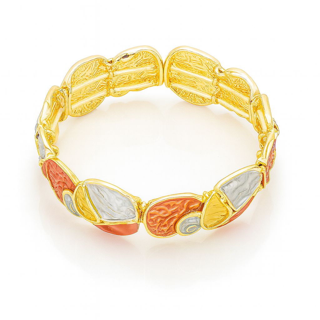 Artistic multicolor enamel bracelet for women