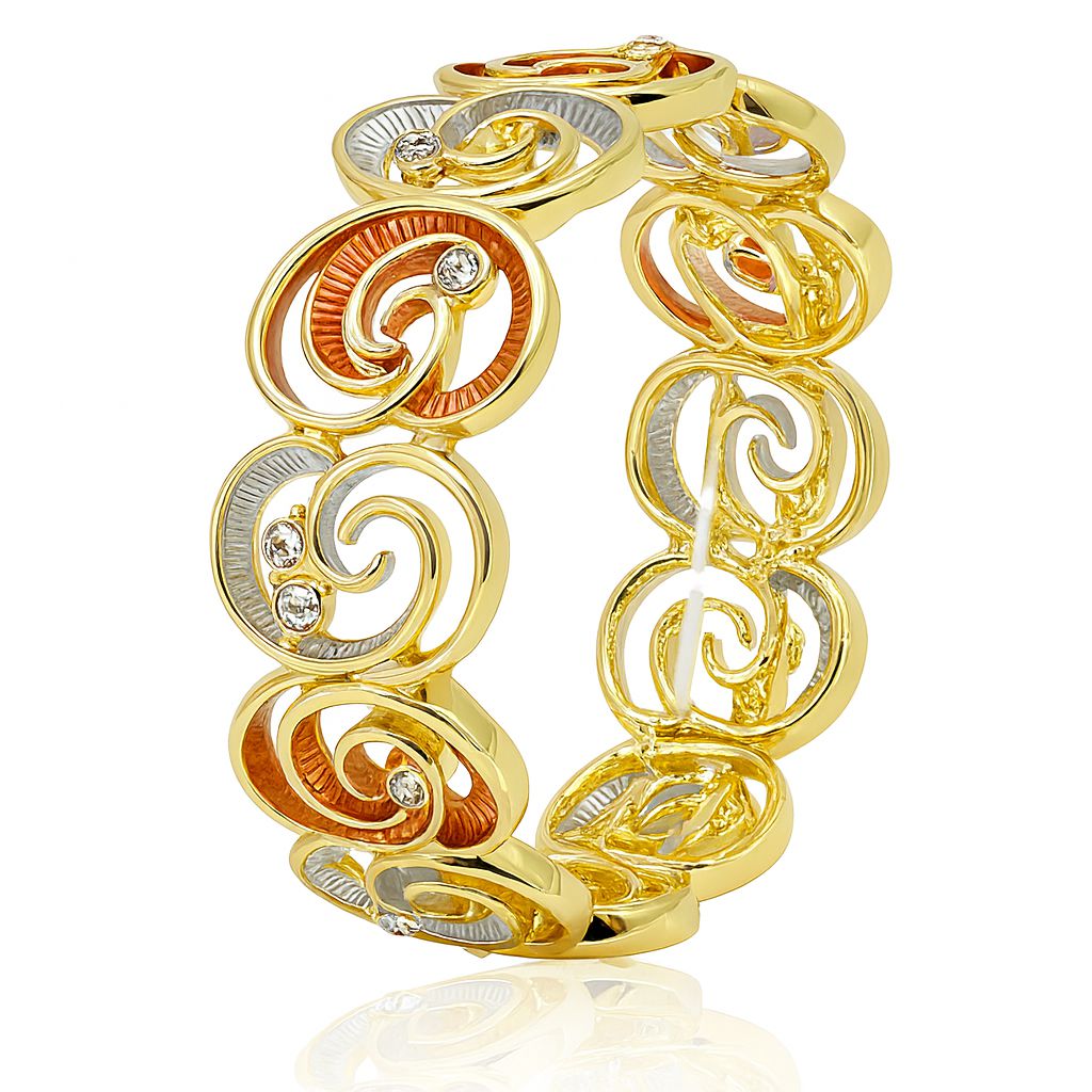 “KC gold plated teardrop enamel bracelet for women – front view”