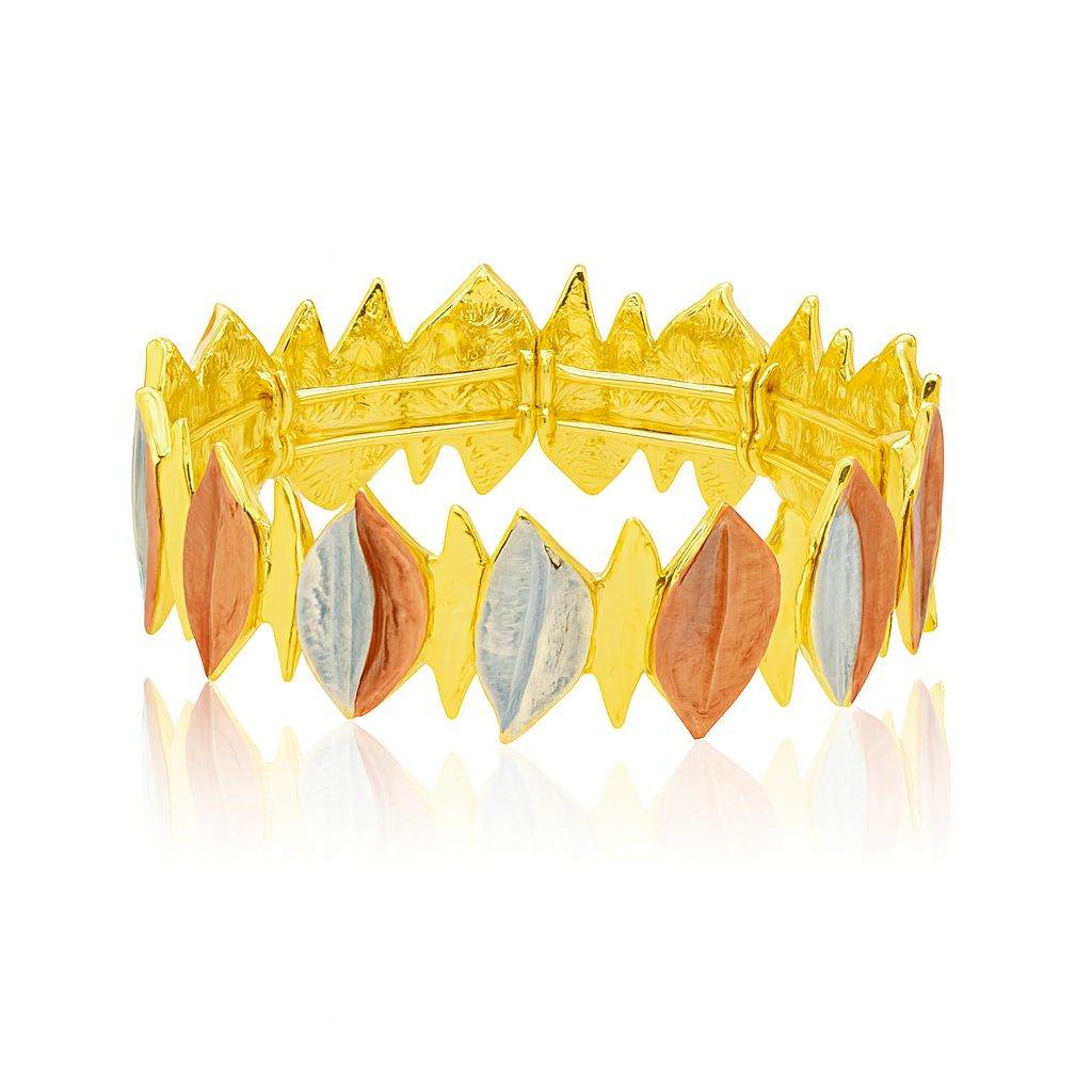 KC gold plated leaf-design bracelet side angle