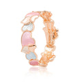 Macaron heart charm bracelet with KC gold plating and pastel enamel